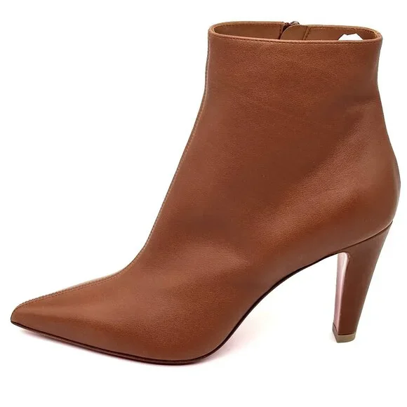 Christian Louboutin VIBELLA BOOTY 85 Leather Ankle Bootie Boots Heels - Picture 5 of 16